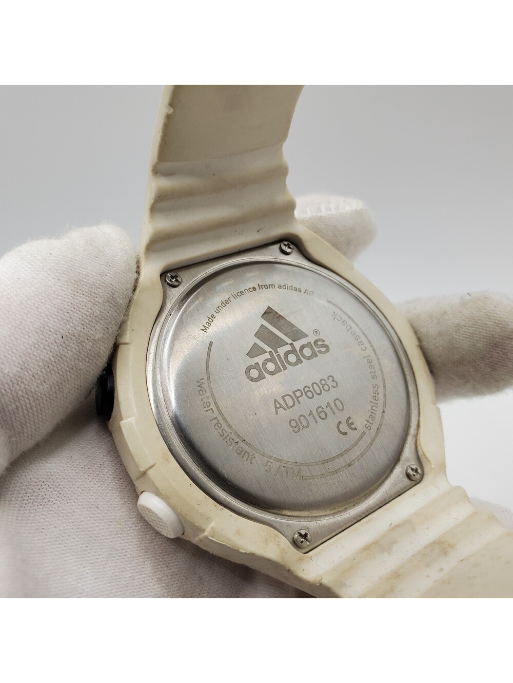 Adidas White ADP6083 Digital Watch Mens 53mm New Battery - Picture 13 of 14